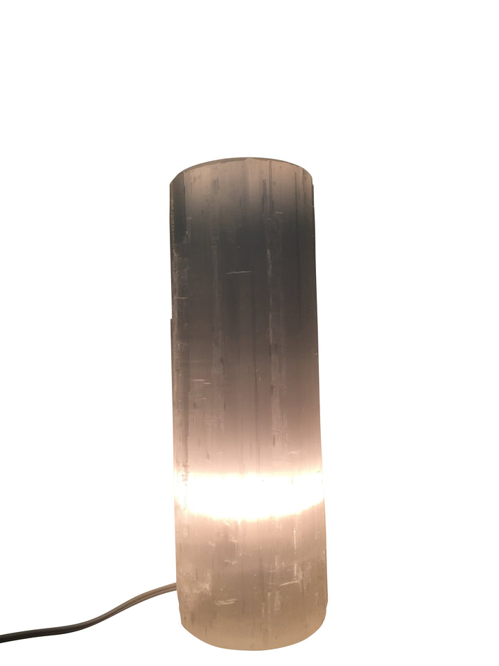 Selenite Crystal Flat Top Lamp