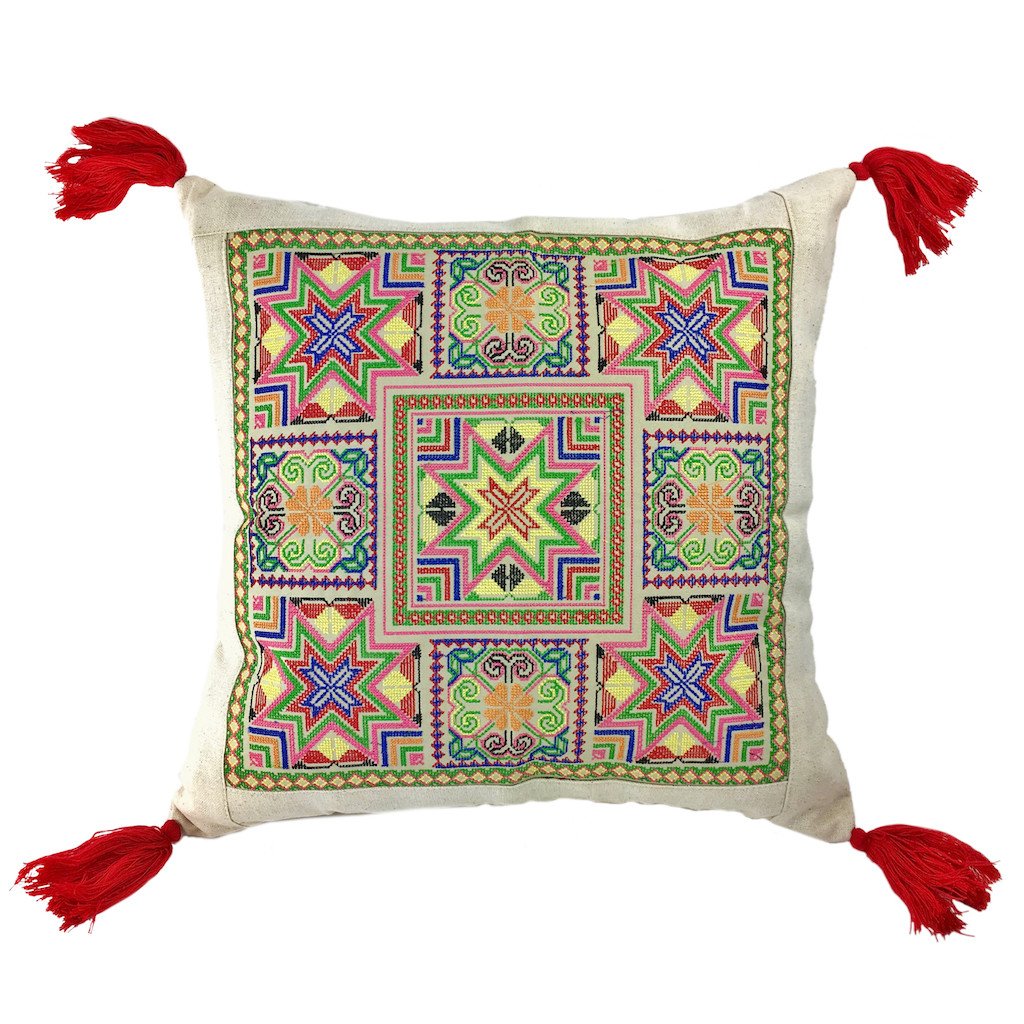 Needlepoint Tassel Pillow Cover