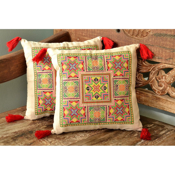 Needlepoint Tassel Pillow Cover